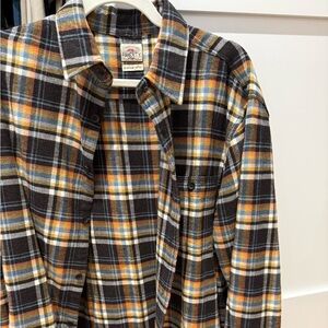 Faherty Men's Brown, Yellow & Black Plaid Flannel Shirt Sz L *Mint*